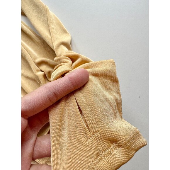 INTIMATELY FREE PEOPLE Kaya Gold Metallic Knit Jersey Keyhole Bodysuit, Size S - Picture 9 of 15